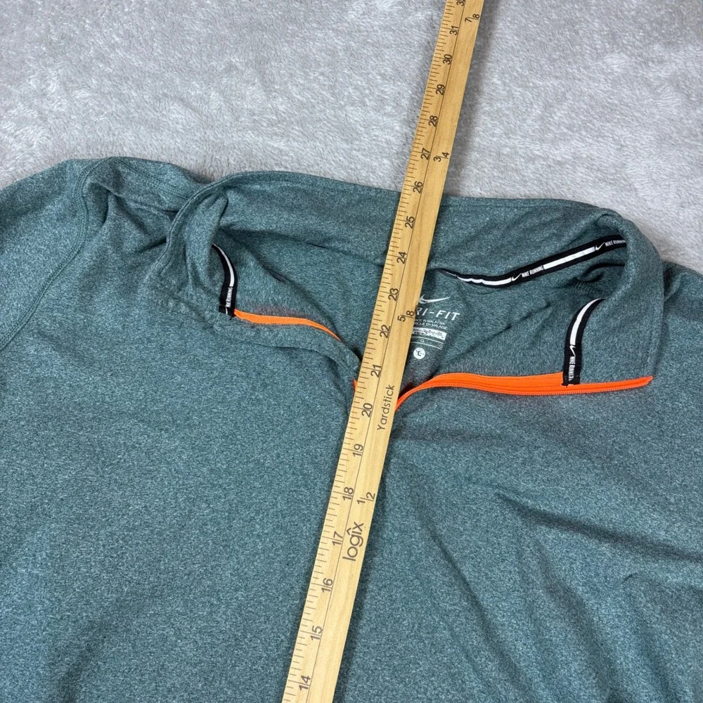 Nike Sweater Mens L Dri-FIT Half Zip Running Pullover Teal‎ Orange 717404-349